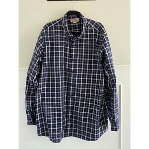 Duluth Trading Co Mens 2XL Tall Wrinklefighter Plaid Long Sleeve Button Up Shirt